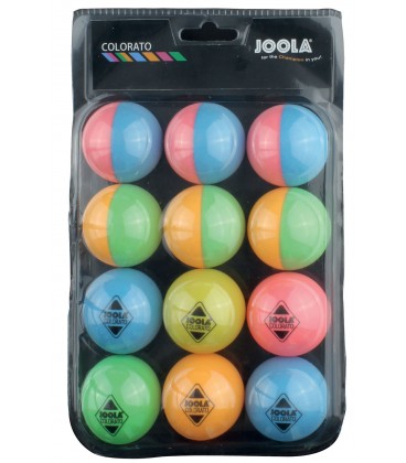 BOITE DE 12 BALLES DE PING PONG MULTICOLOR JOOLA COLORATO