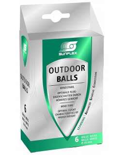 BOITE DE 6 BALLES DE PING PONG  EXTERIEUR SUNFLEX
