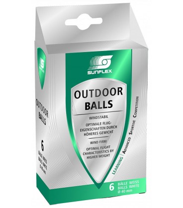 BOITE DE 6 BALLES DE PING PONG  EXTERIEUR SUNFLEX