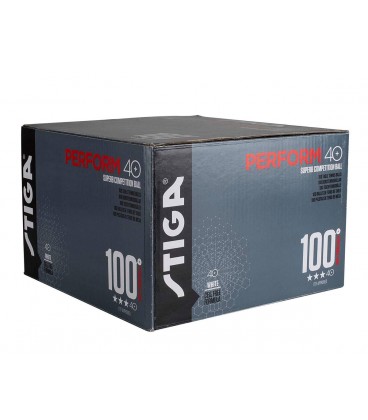 BOITE DE 100 BALLES TENNIS DE TABLE DE COMPETITION STIGA PERFORM 40+