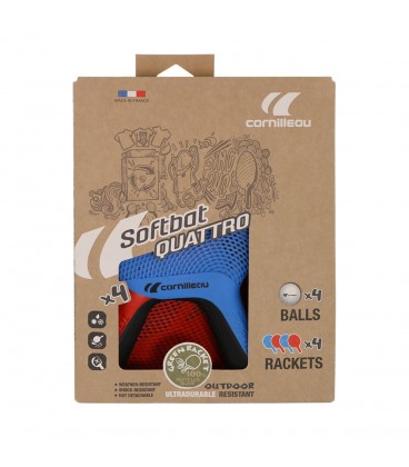 SET DE 4 RAQUETTES DE PING PONG D'EXTERIEUR CORNILLEAU SOFTBAT QUATTRO