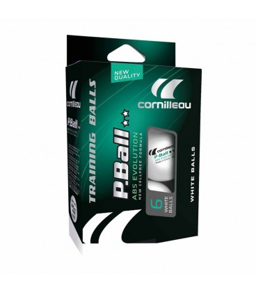 6 BALLES DE TENNIS DE TABLE CORNILLEAU ABS EVOLUTION 2 ETOILE BLANCHE