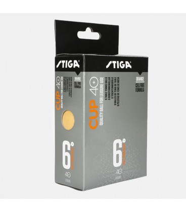6 BALLES DE TENNIS DE TABLE STIGA CUP ORANGE