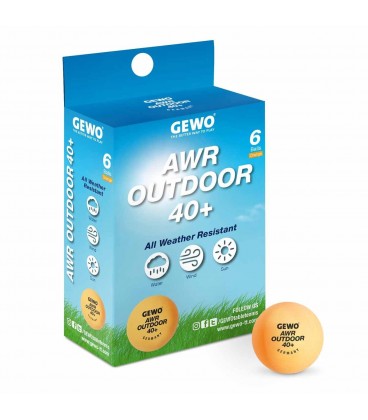 6 BALLES DE PING PONG  EXTERIEUR GEWO ORANGE