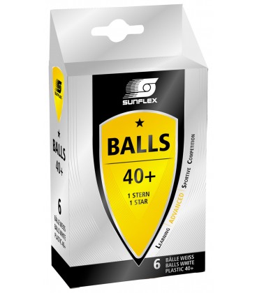6 BALLES DE PING PONG  1 ETOILES SUNFLEX
