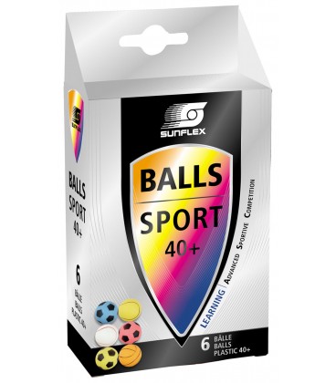 6 BALLES DE PING PONG MULTISPORTS SUNFLEX