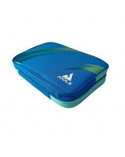 HOUSSE DOUBLE DE RAQUETTE DE TENNIS DE TABLE JOOLA SAFE  VISION BLEUE
