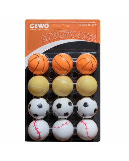 12 BALLES DE PING PONG GEWO SPORTS MIX