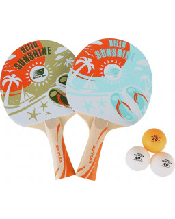 SET DE 2 RAQUETTES ET 3 BALLES DE PING PONG SUNFLEX LIFESTYLE