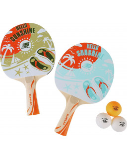 SET DE 2 RAQUETTES ET 3 BALLES DE PING PONG SUNFLEX LIFESTYLE
