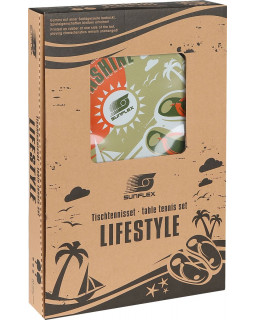 SET DE 2 RAQUETTES ET 3 BALLES DE PING PONG SUNFLEX LIFESTYLE