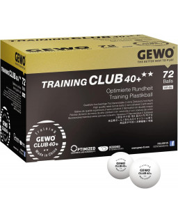 72 BALLES DE TENNIS DE TABLE GEWO TRAINNING CLUB BLANCHE