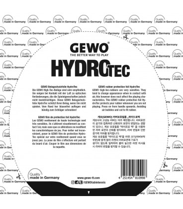 1 FEUILLE DE PROTECTION POUR REVETEMENT DE TENNIS DE TABLE GEWO HYDROTEC