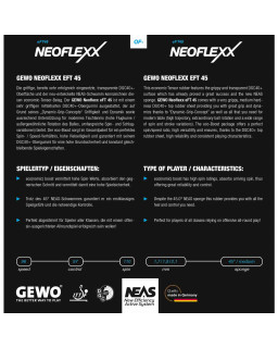 RAQUETTE DE TENNIS DE TABLE GEWO ZOOM PRO + NEOFLEXX 45